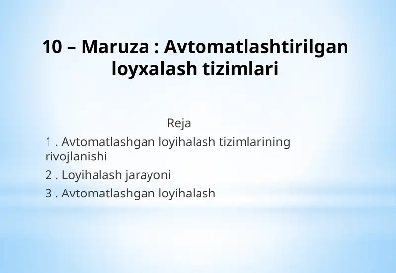 Avtomatlashtirilgan loyihalashtizimlari