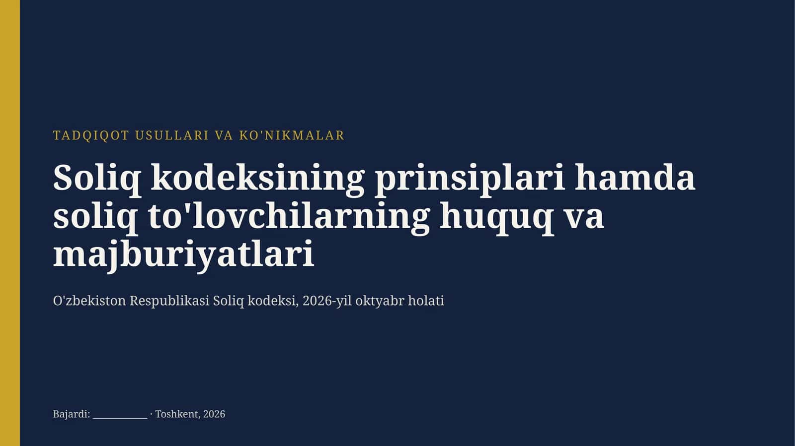 TADQIQOT USULLARI VA KO'NIKMALAR