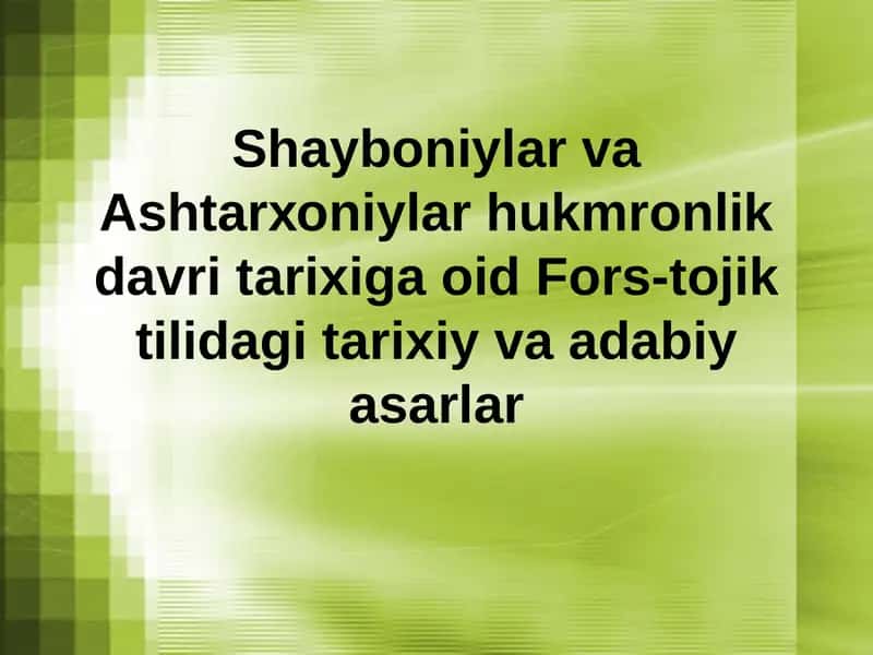Dashti Qipchoq qabilalarining rahnamolari Abulxayrxon vafotidan so’ng boshlangan o’zaro qirg’inlarning yana takrorlanishi