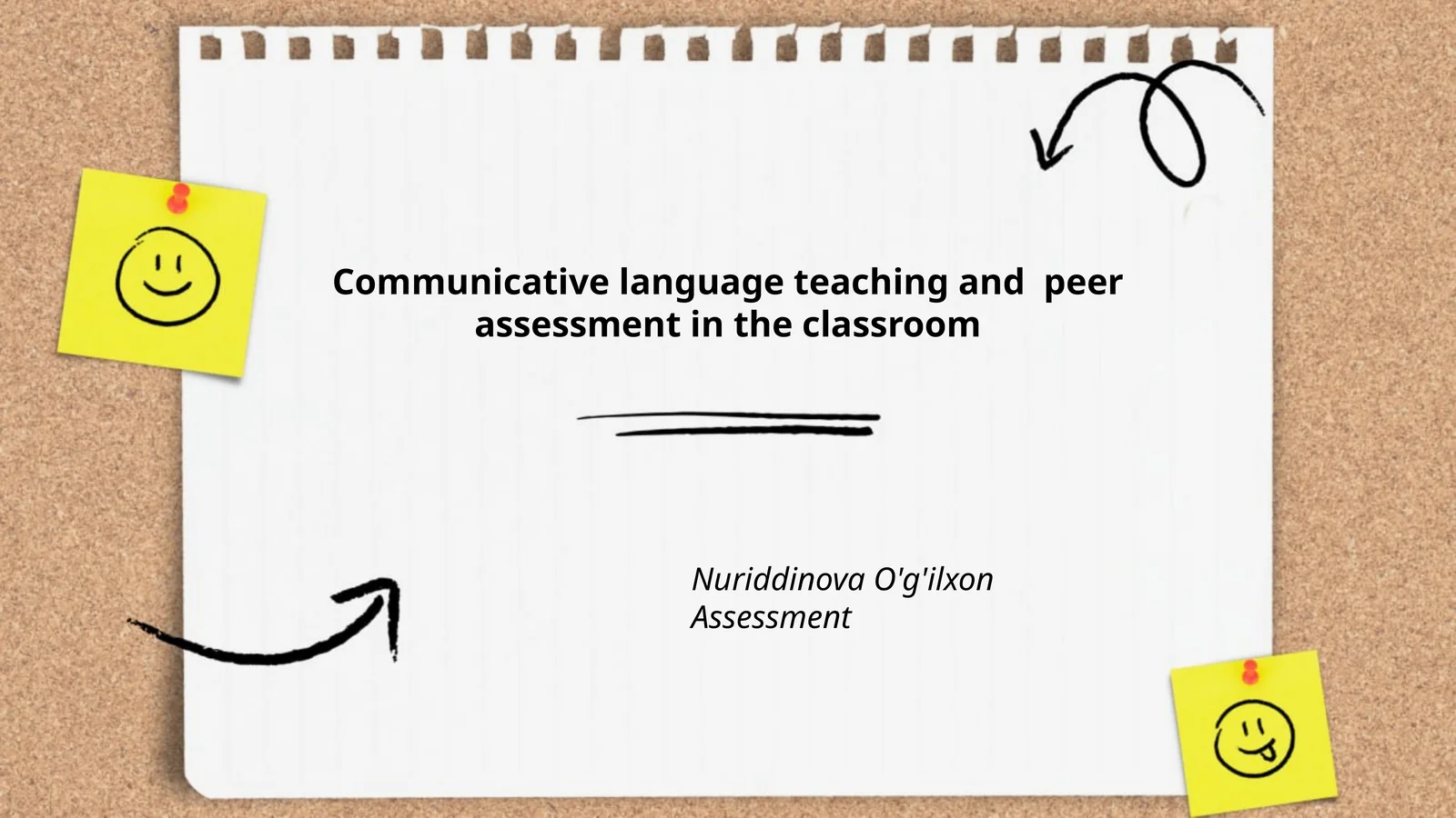 Communicative language teaching and peer assessment in the classroom