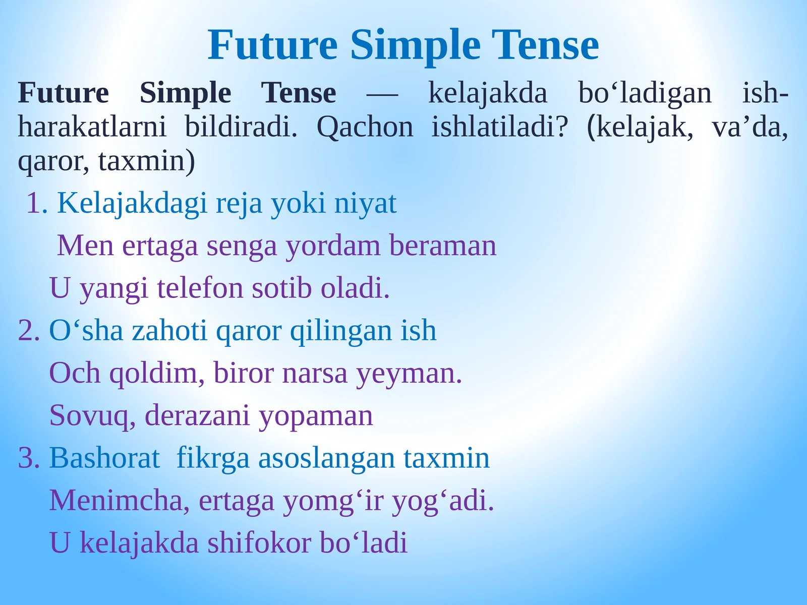 Future Simple Tense