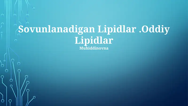 Sovunlanadigan Lipidlar.Oddiy Lipidlar