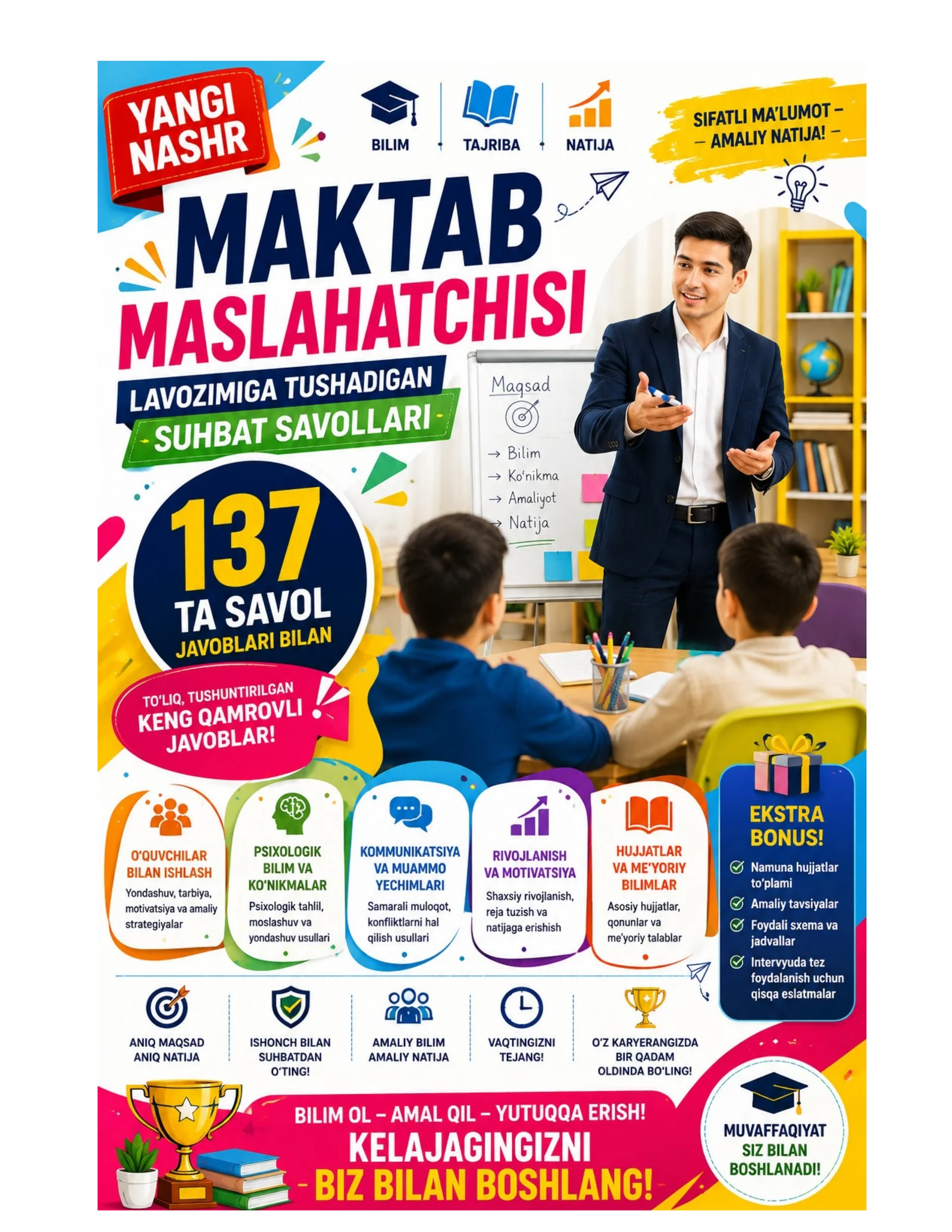 Maktab maslahatchisi lavozimiga tushadigan suhbat savollari YANGI TAHRIR