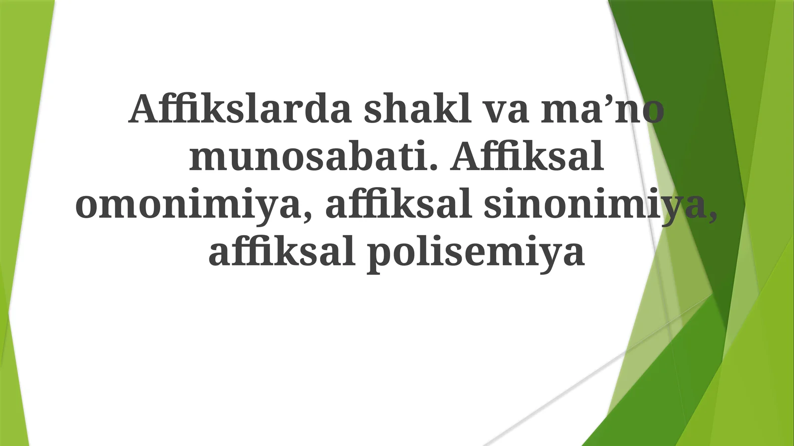 Afiksal gomoniya, sinonimiya va polisemiya