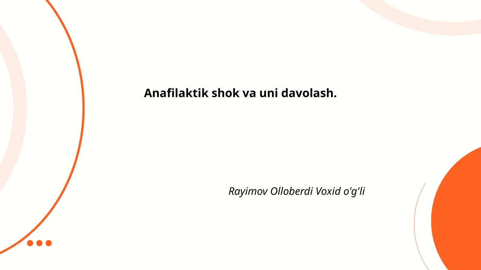 Anafilaktik shok va uni davolash