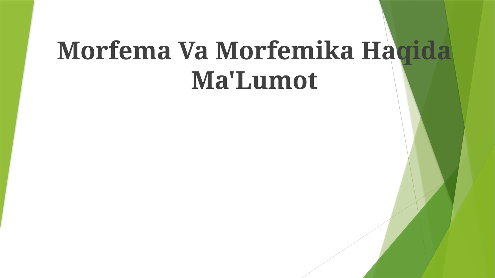 Morfema Va Morfemika Haqida Ma'Lumot