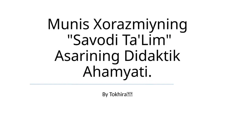 Savodi Ta'lim