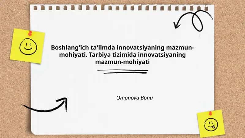 Innovatsiyaning mazmun-mohiyati Boshlang'ich Ta'limda