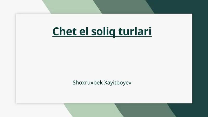 Chet el soliq turlari