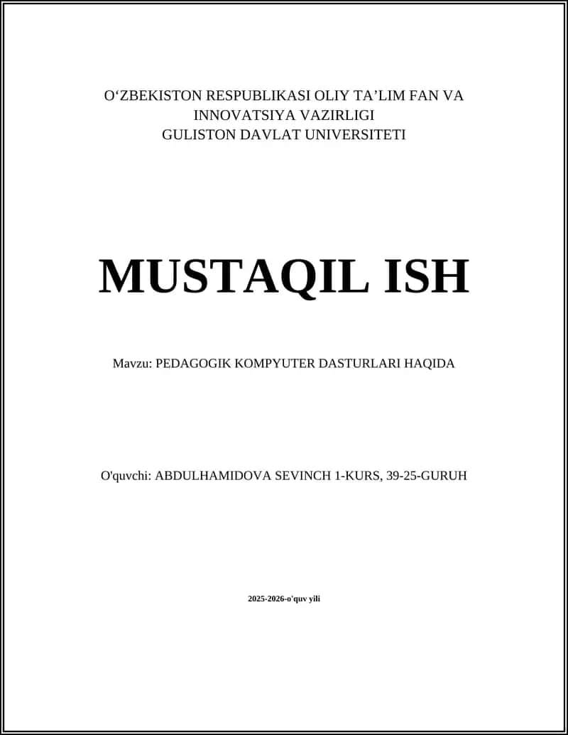 Pedagogik kompyuter dasturlari