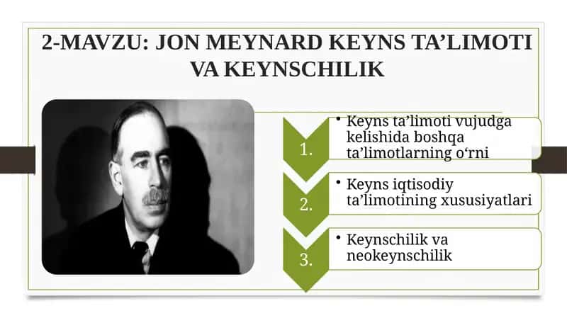 Jon Meynard Keyns Ta’limoti va Keynschilik