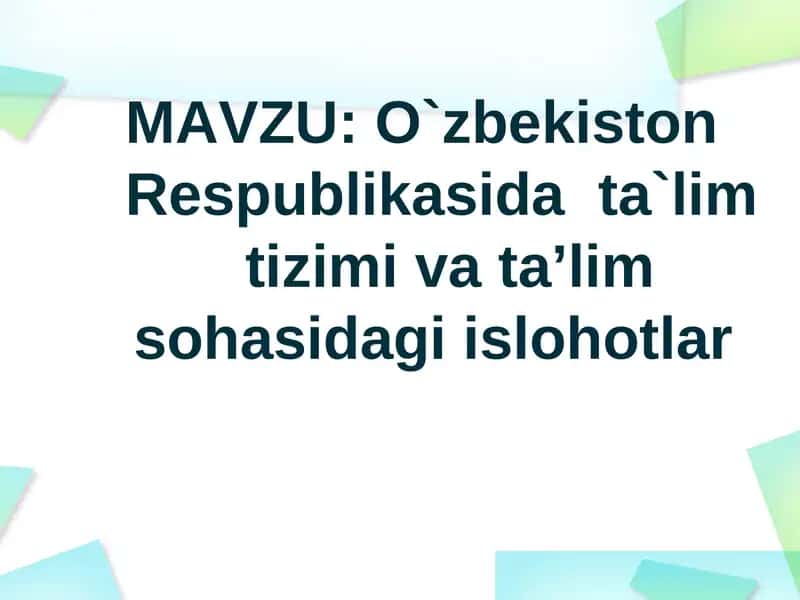 Ta`lim Prinsiplari