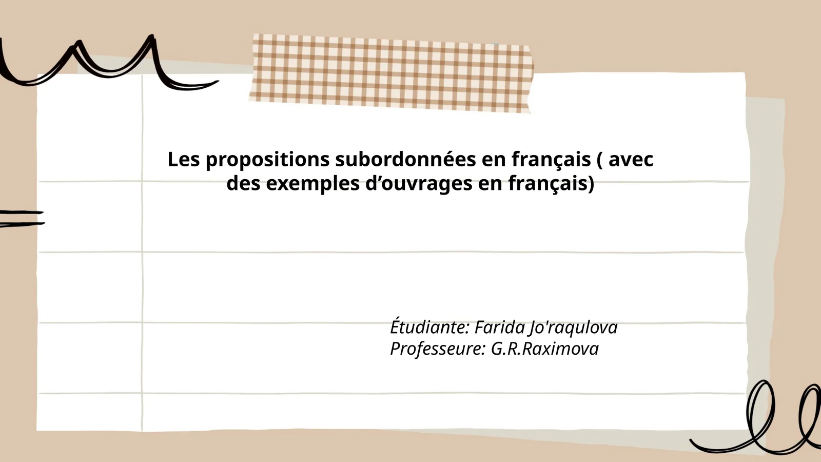 Les propositions subordonnées en français ( avec des exemples d’ouvrages en français)