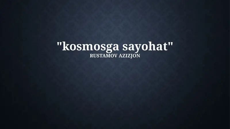 Kosmosga sayohat