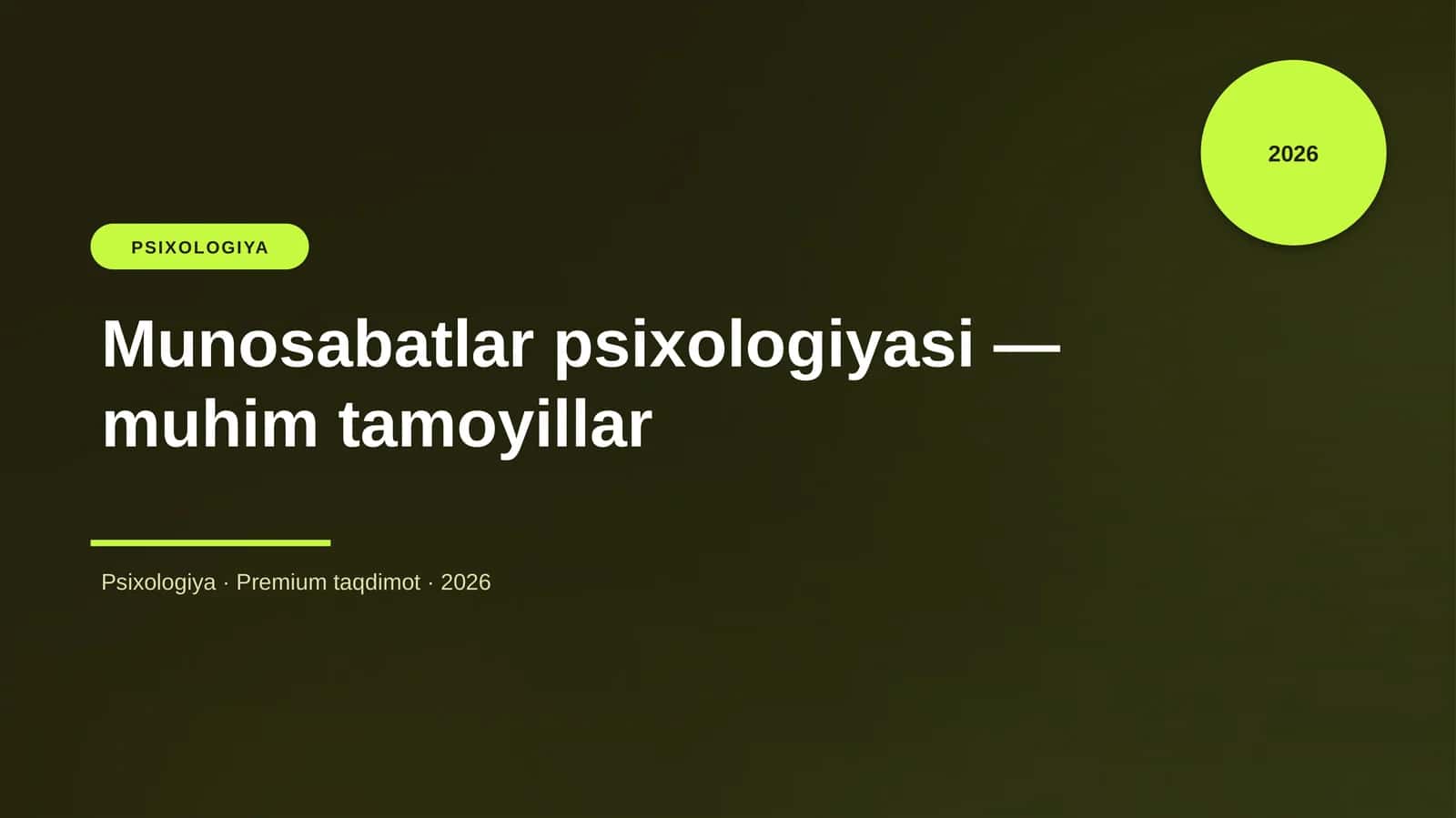 Munosabatlar psixologiyasi — muhim tamoyillar