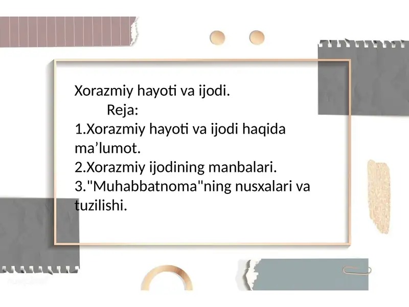 Xorazmiy hayoti va ijodi