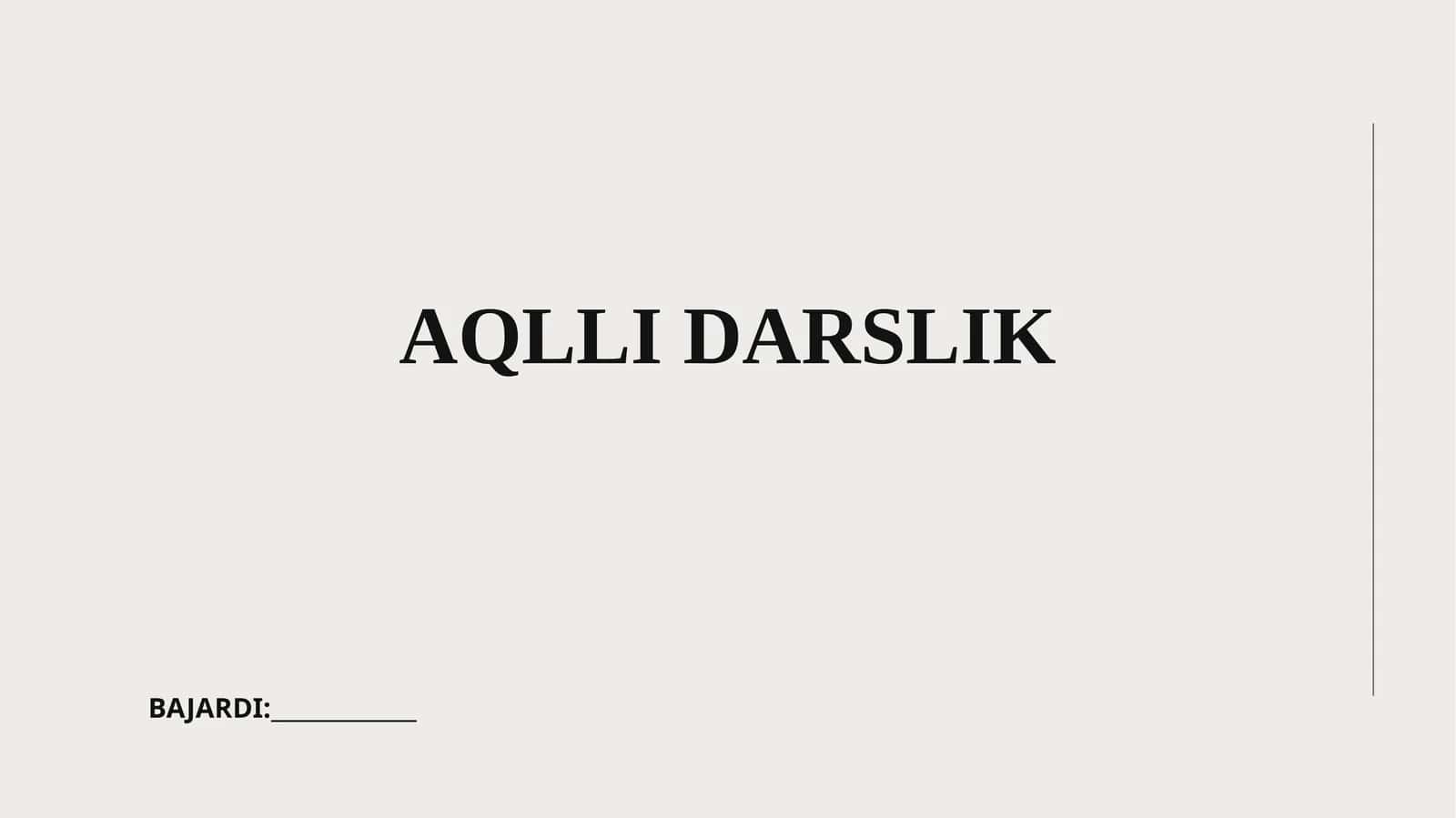 AQLLI DARSLIK