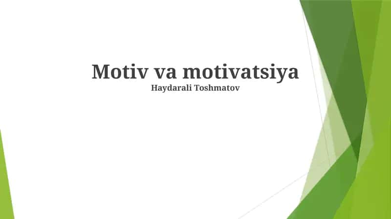 Motiv va motivatsiya