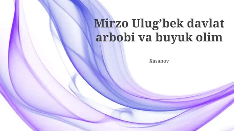 Ulug‘bekning “Ziji-Sultoniy” asari