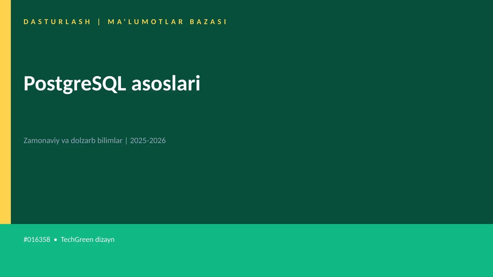 PostgreSQL asoslari
