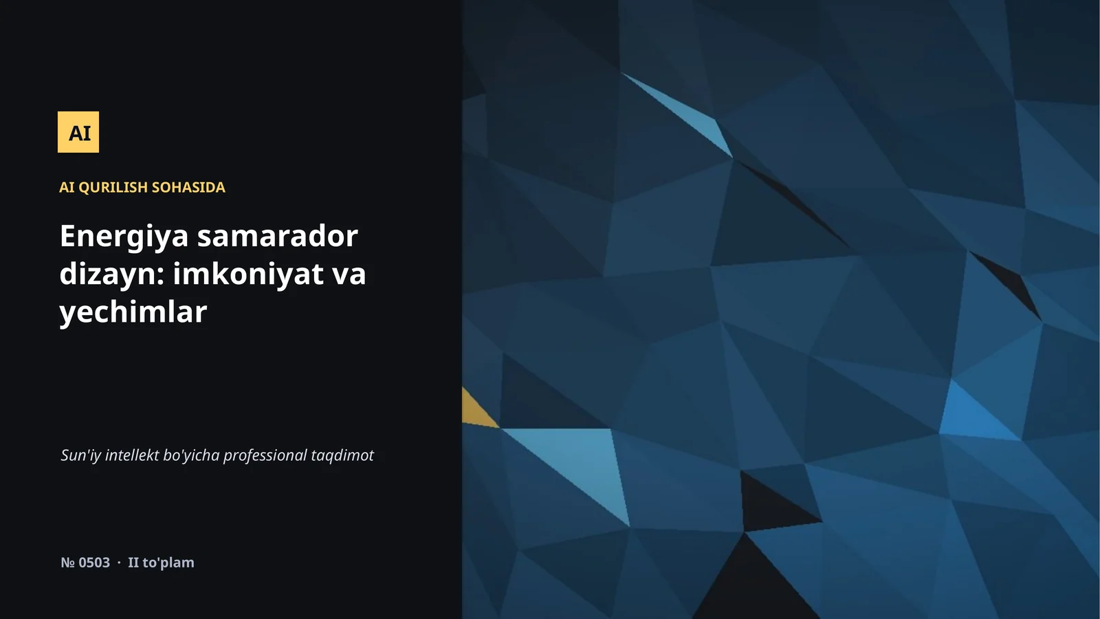 Sun'iy intellekt bo'yicha professional taqdimot