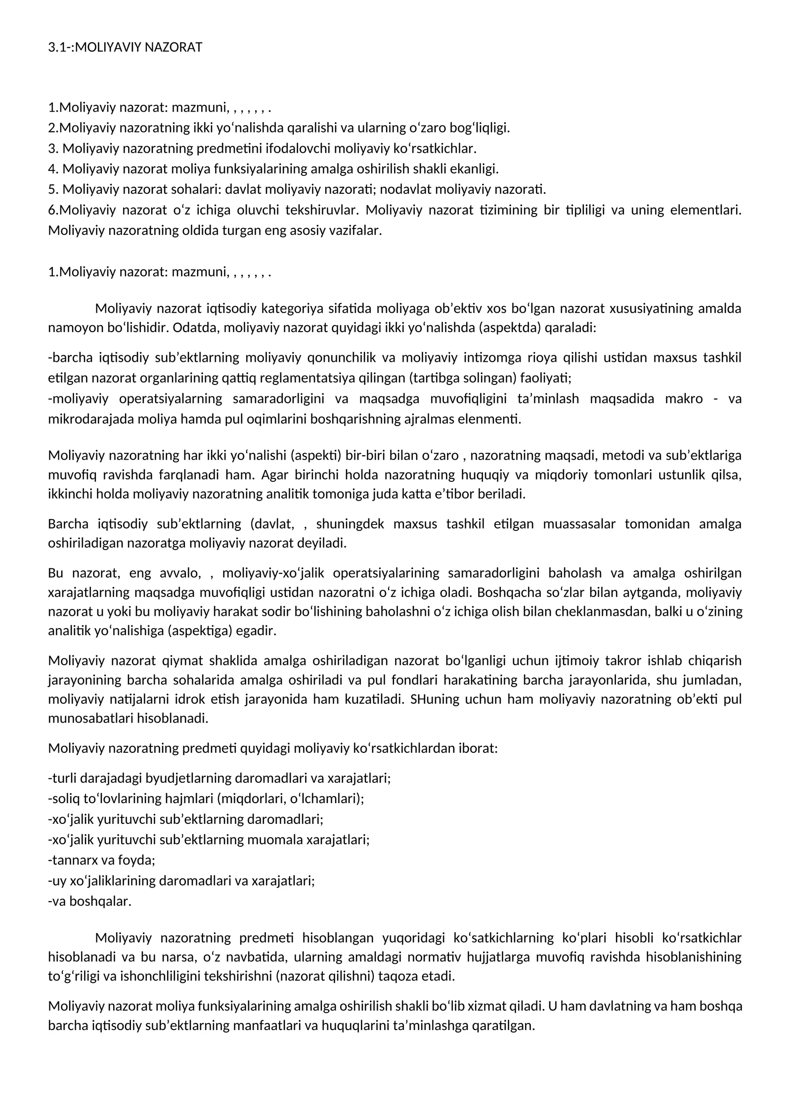 Moliyaviy nazorat