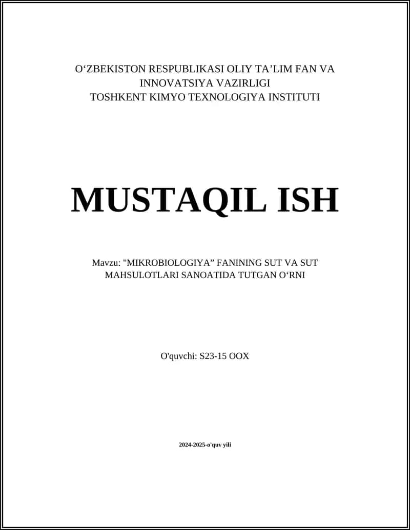 Mikrobiologiya faniga oid dars