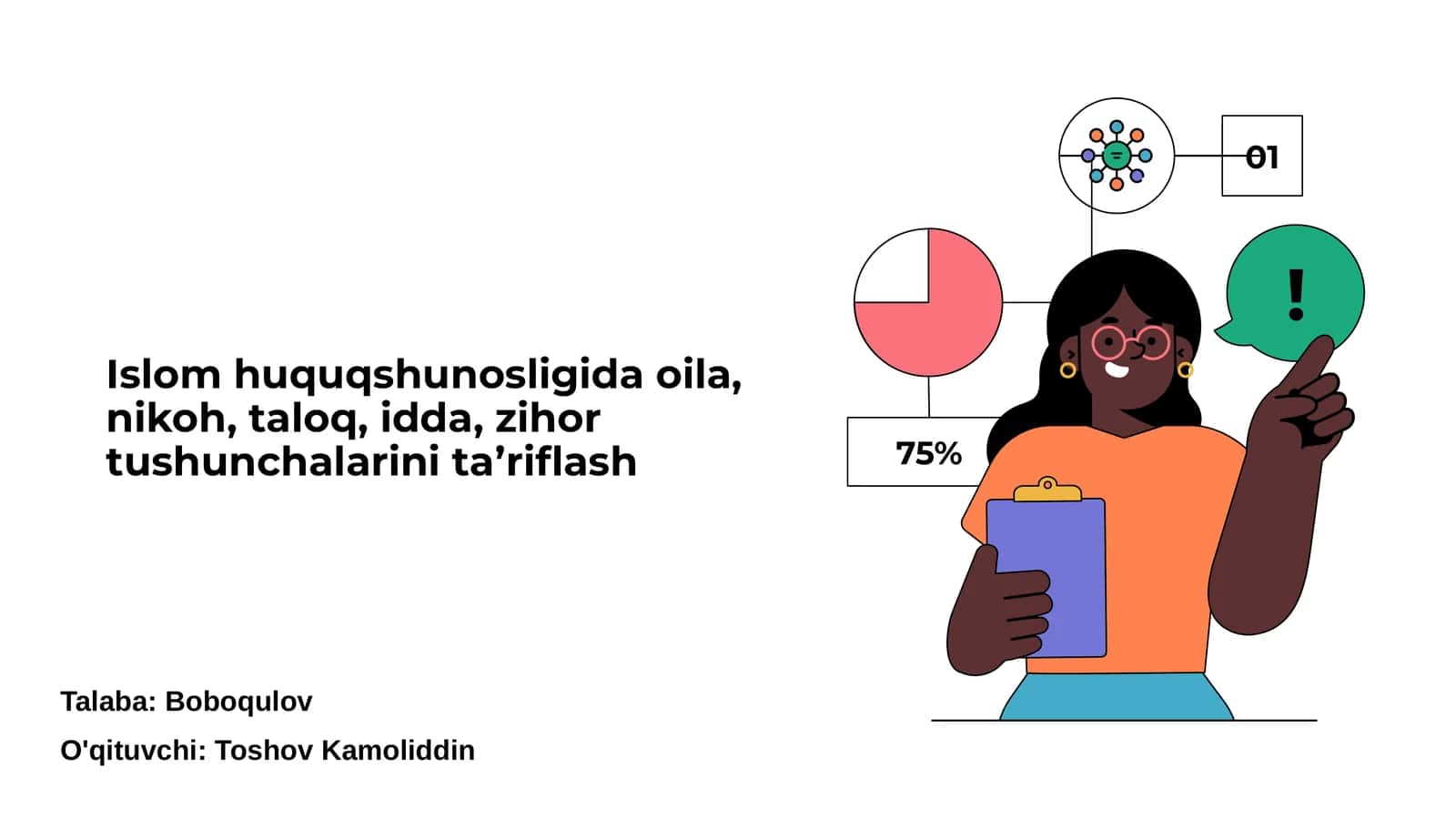Islom huquqshunosligida oila, nikoh, taloq, idda, zihor tushunchalarini taʼriflash
