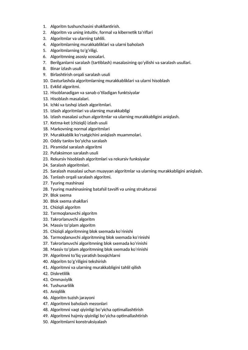 Algoritm va Dasturlash asoslari