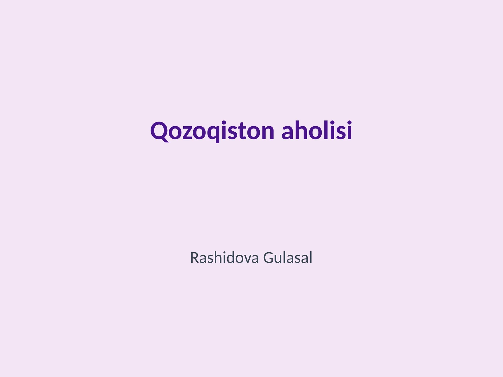 Qozoqiston aholisi