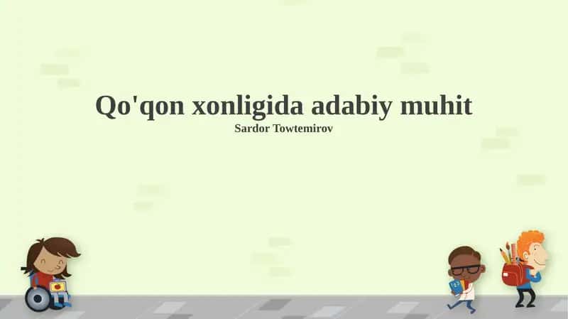 Qo'qon xonligida adabiy muhit