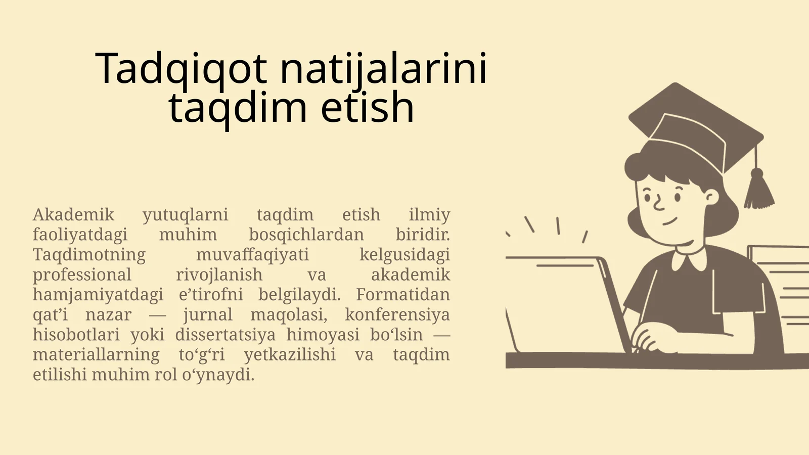 Tadqiqot natijalarini taqdim etish