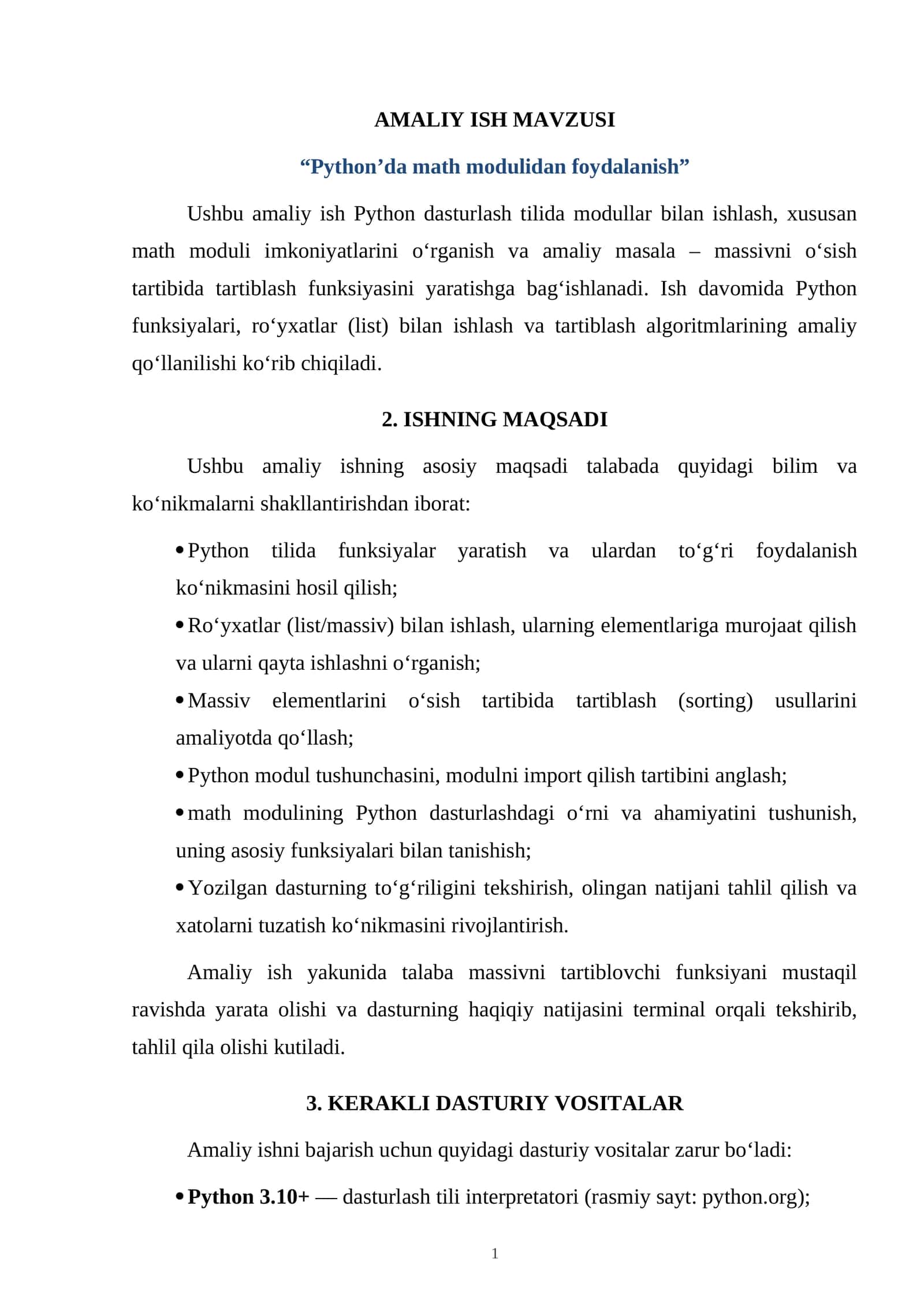 Python’da math modulidan foydalanish
