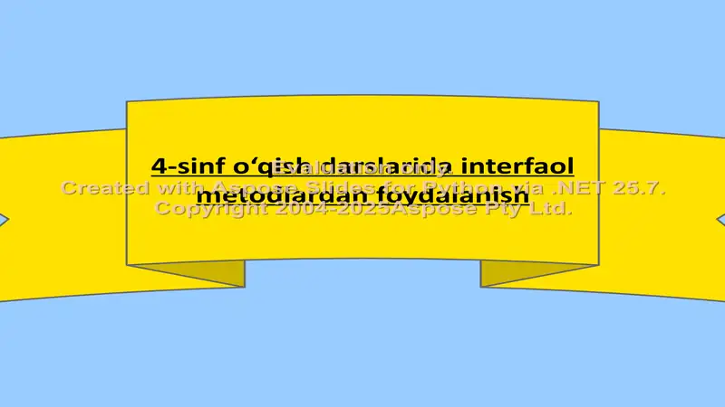4-sinf o‘qish darslarida interfaol metodlardan foydalanish