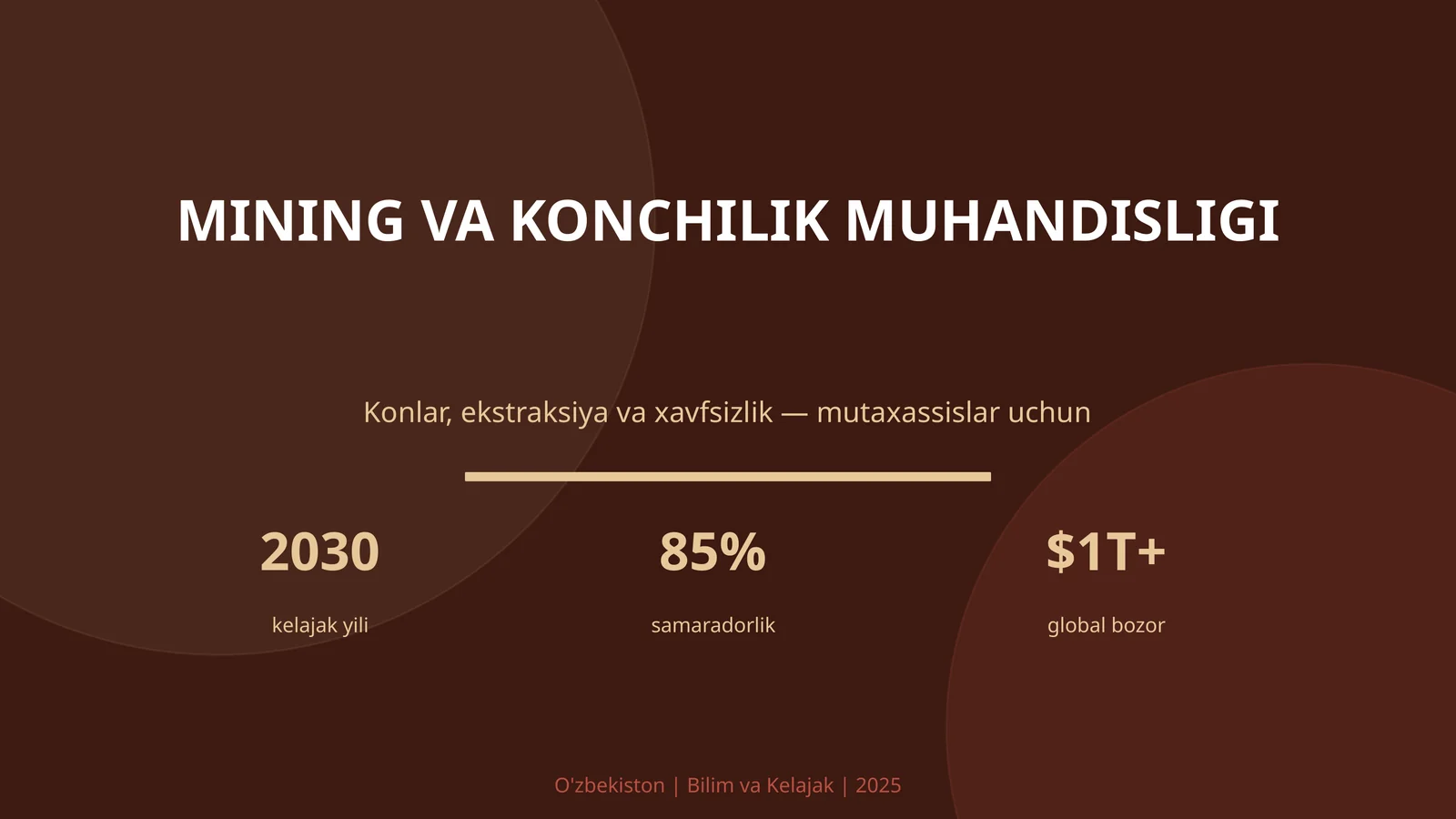 MINING VA KONCHILIK MUHANDISLIGI