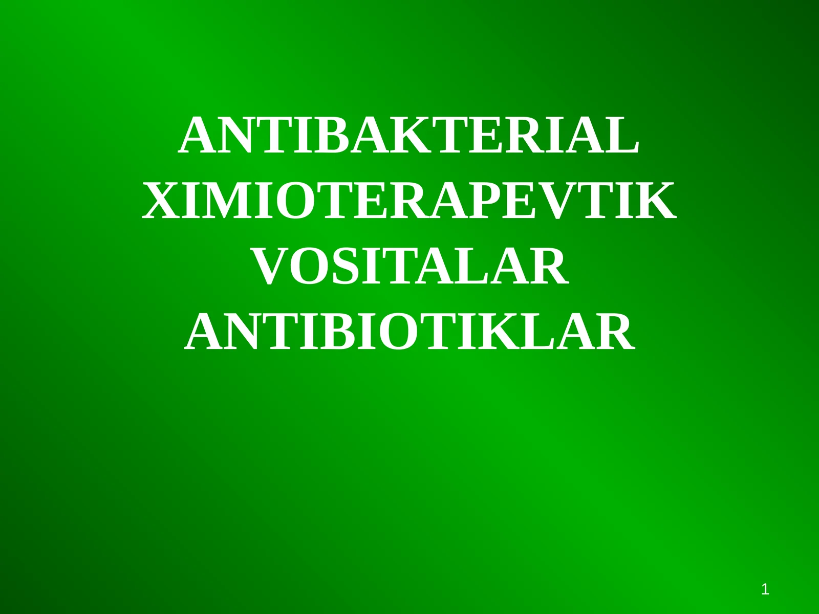 Ximioterapevtik Vositalar
