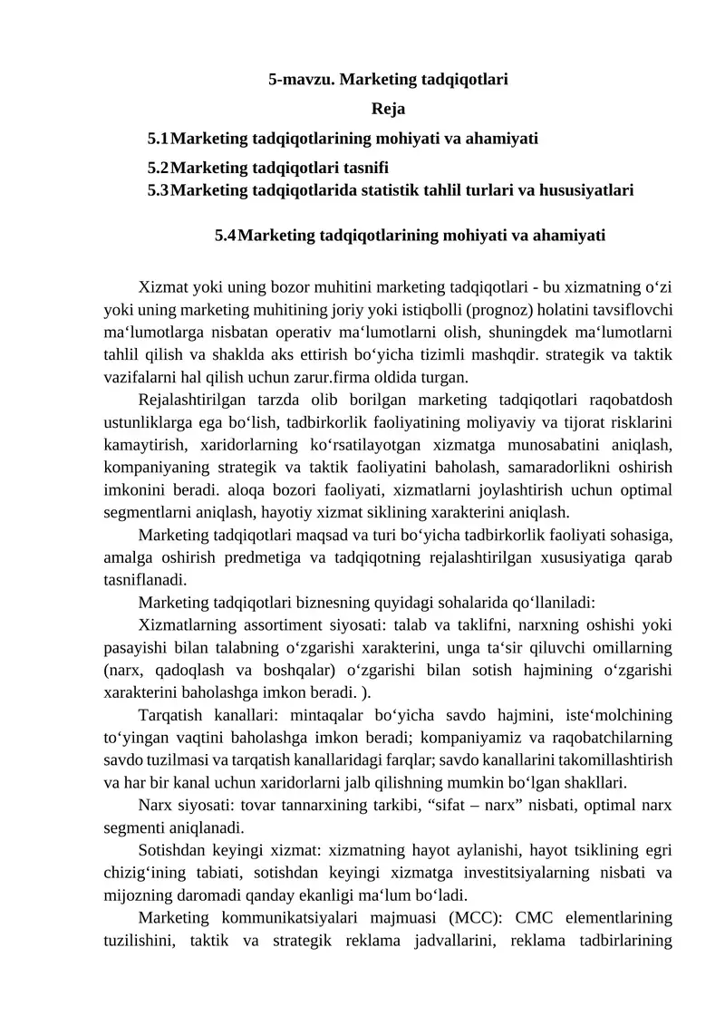 Marketing tadqiqotlari