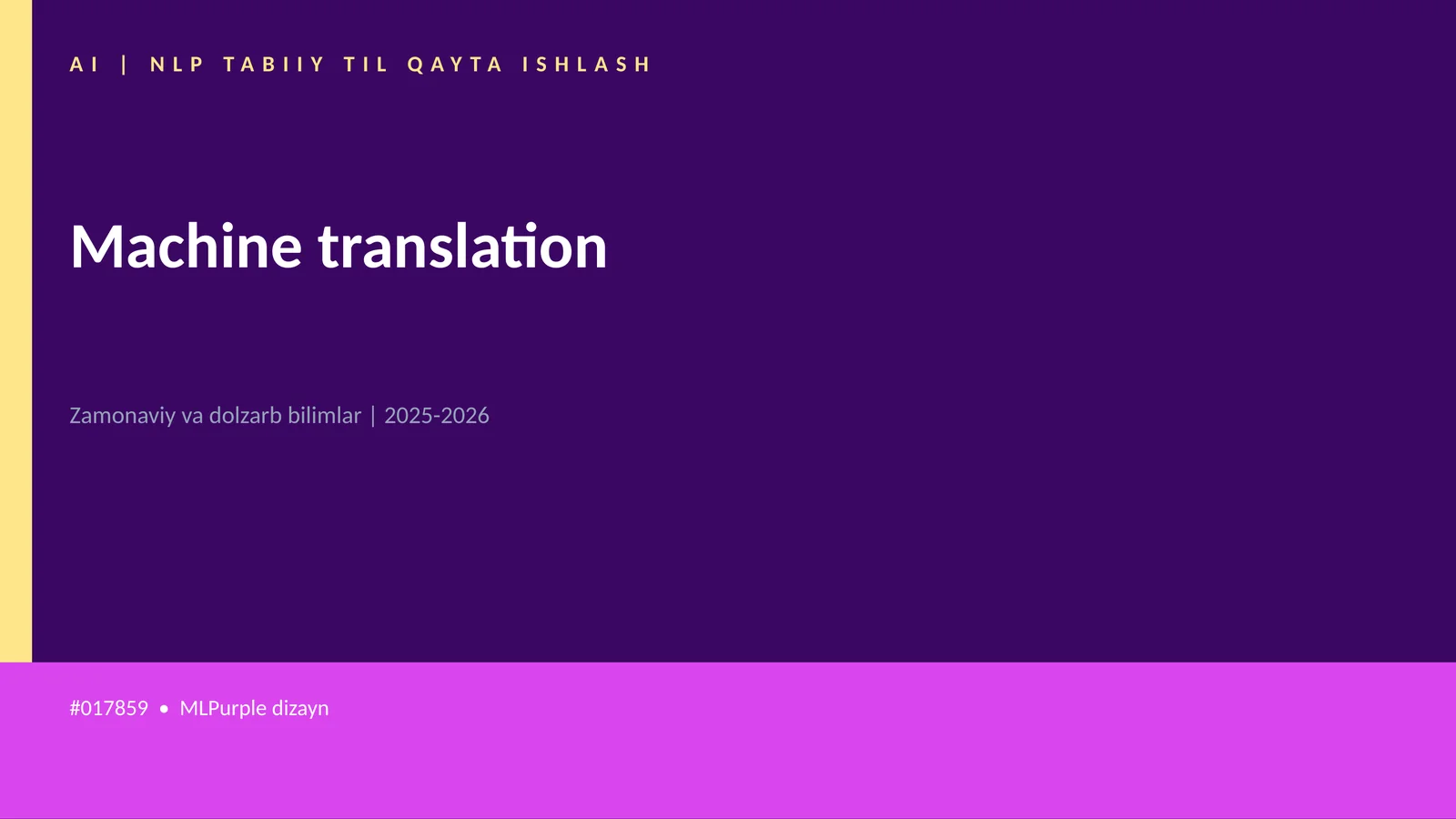 AI | NLP TABIIY TIL QAYTA ISHLASH