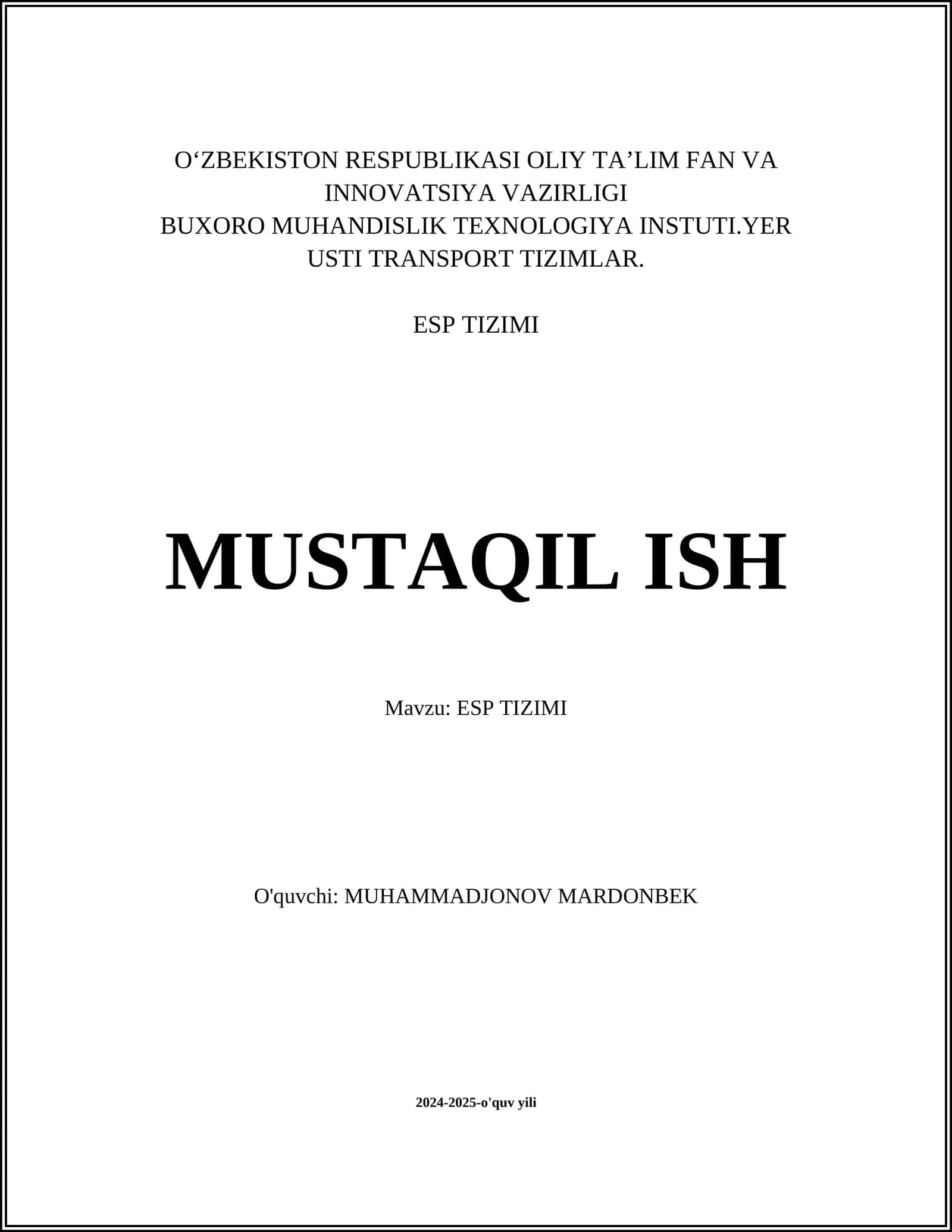 ESP TIZIMI