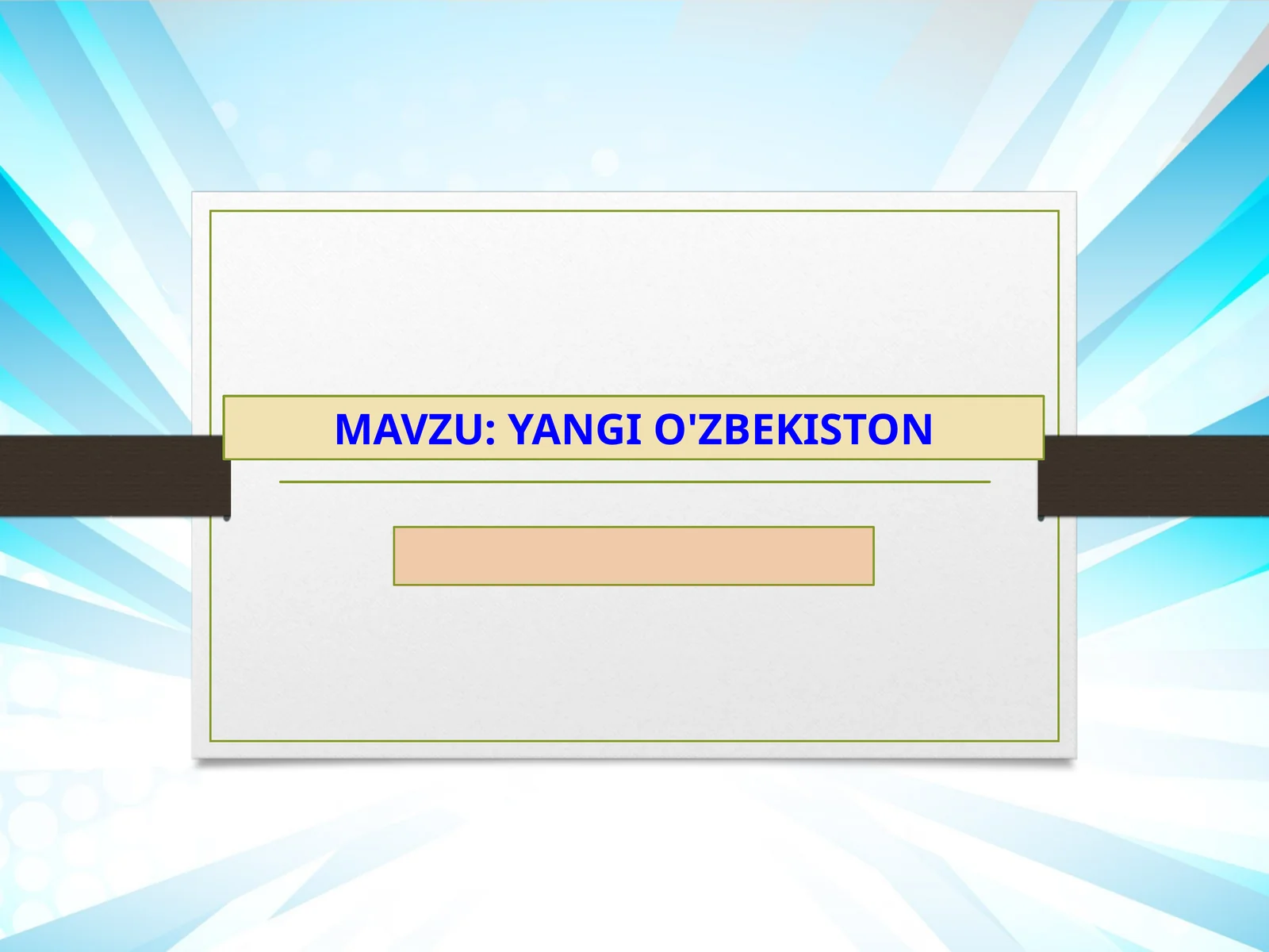 Yangi o'zbekiston
