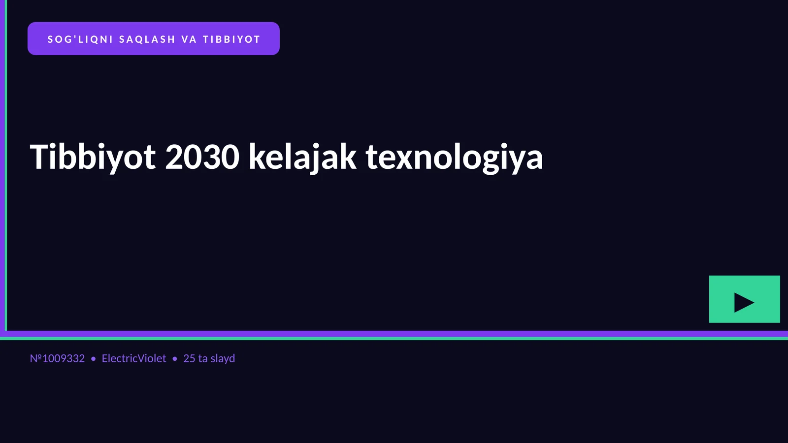 Tibbiyot 2030 kelajak texnologiya