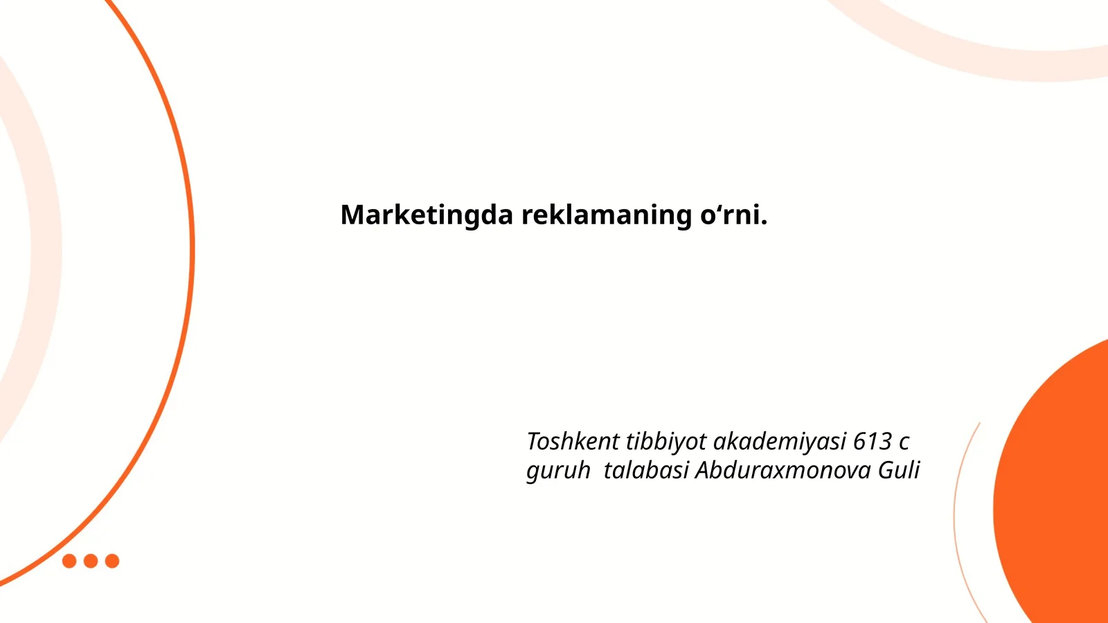 Reklamaning o'rniga marketing