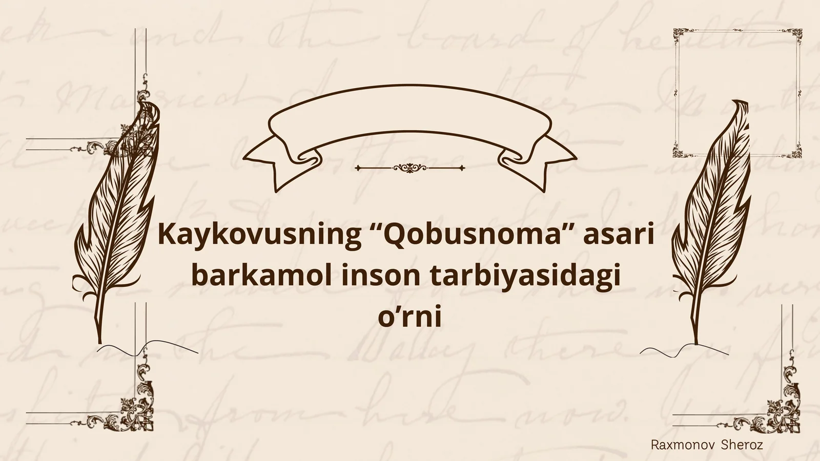 Kaykovusning “Qobusnoma” asari