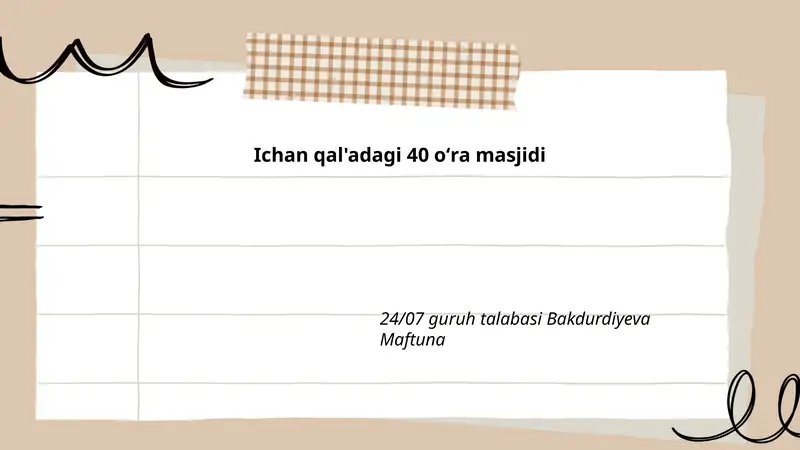 Ichan qal'adagi 40 oʻra masjidi