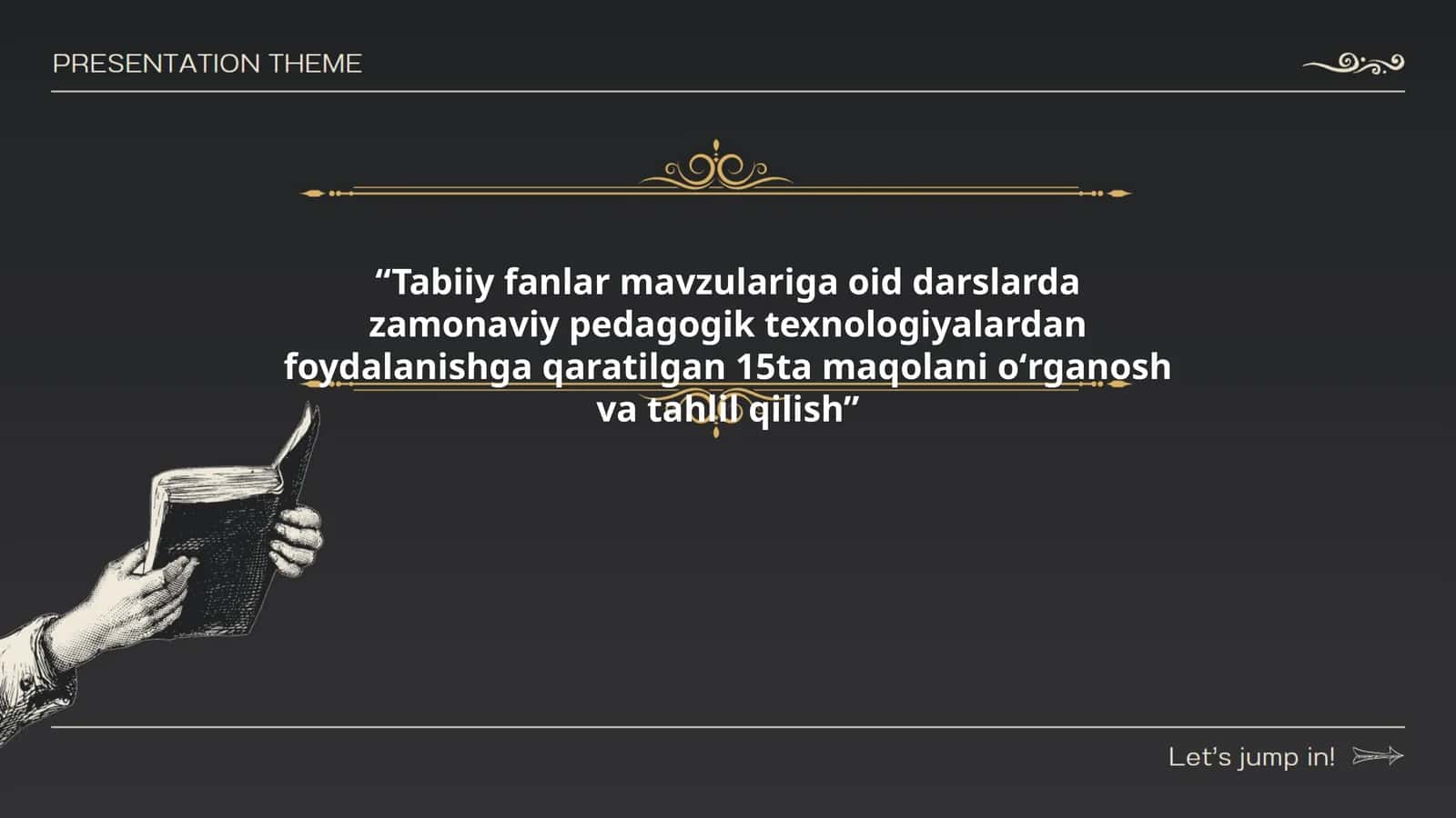 Tabiiy fanlar mavzulariga oid darslarda zamonaviy pedagogik texnologiyalardan foydalanishga qaratilgan 15ta maqolani o'rganish va tahlil qilish