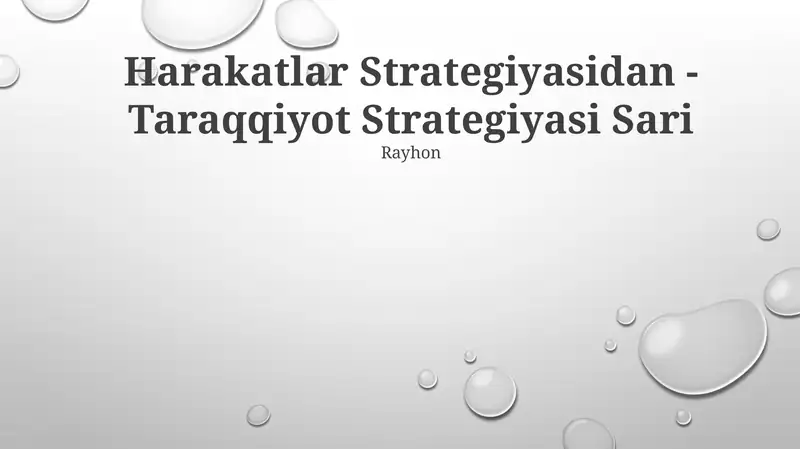 Harakatlar Strategiyasidan - Taraqqiyot Strategiyasi Sari