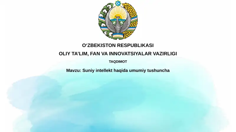 Sun'iy intellektga umumiy kirish