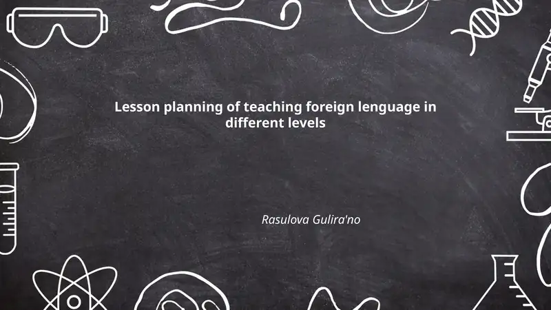 Lesson planning of teaching foreign lenguage in different levels