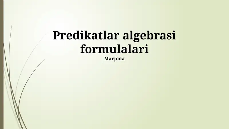 Predikatlar algebrasi formulalari