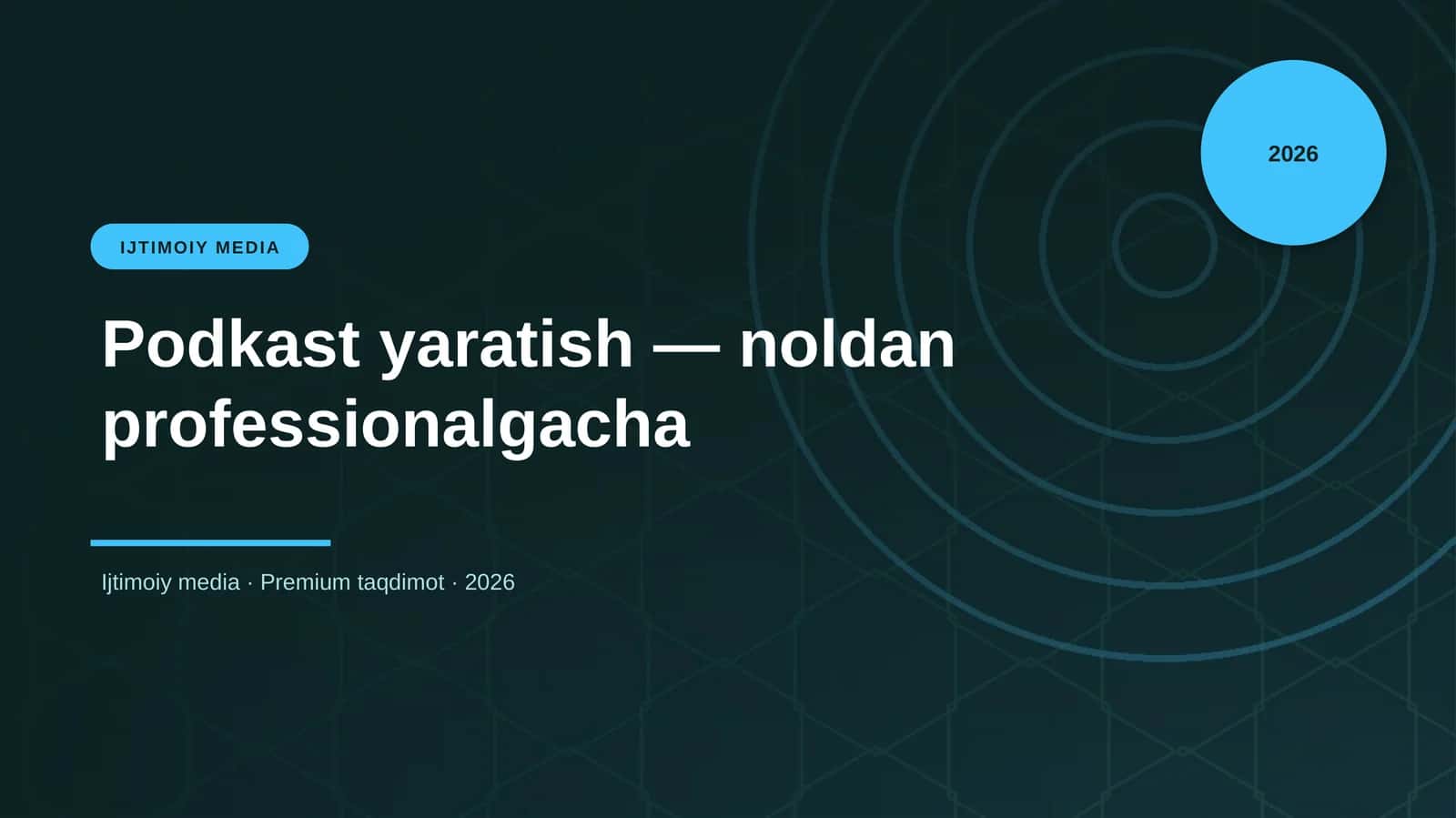 Podkast yaratish — noldan professionalgacha